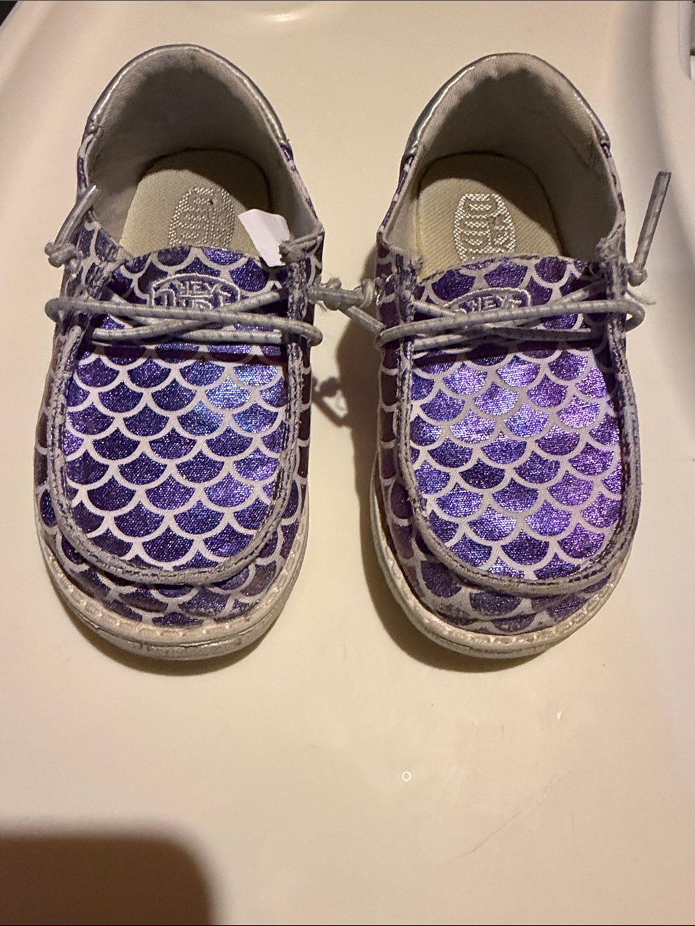 Hey Dude Kids Purple Mermaid Scale Moccasins